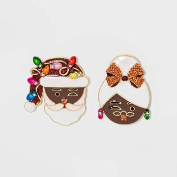 Sugarfix By Baublebar Mr. & Mrs. Claus Stud Earrings - Deep, Black