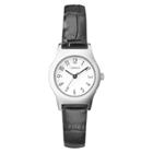 Women's Carriage By Timex Watch With Leather Strap- Silver/black C3c364tg,