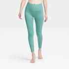 Women's Contour High-rise 7/8 Leggings With Ribbed Power Waist 25 - All In Motion Turquoise S, Women's,