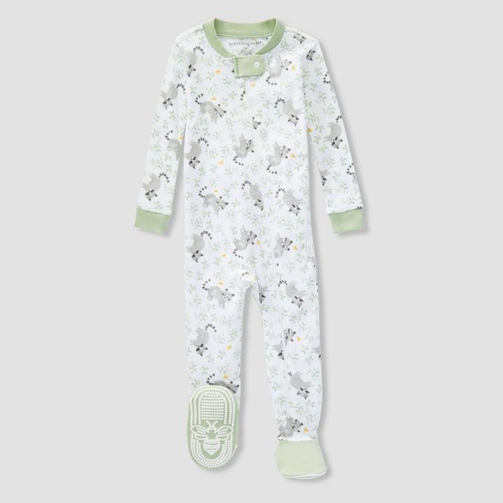 Burt's Bees Baby Baby Boys' Puppy Party Organic Cotton Snug Fit Footed Pajama - Heathered Gray