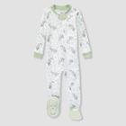 Burt's Bees Baby Baby Boys' Puppy Party Organic Cotton Snug Fit Footed Pajama - Heathered Gray