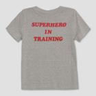 Junk Food Toddler Boys' Wonder Woman Super Hero In Training Flocked Printed Short Sleeve T-shirt - Gray