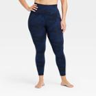 Women's Camo Print Contour Curvy High-rise 7/8 Leggings With Power Waist 25 - All In Motion Navy Xs, Women's, Blue