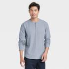 Men's Waffle-knit Henley Athletic Top - All In Motion Dark Gray