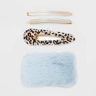 Faux Fur And Acrylic Clips 4pc - Wild Fable