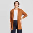 Women's Long Sleeve Open Layer Cardigan - A New Day Rust Xs, Women's, Red