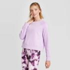 Women's Crew Neck Long Sleve Fleece - Joylab Orchid Bloom