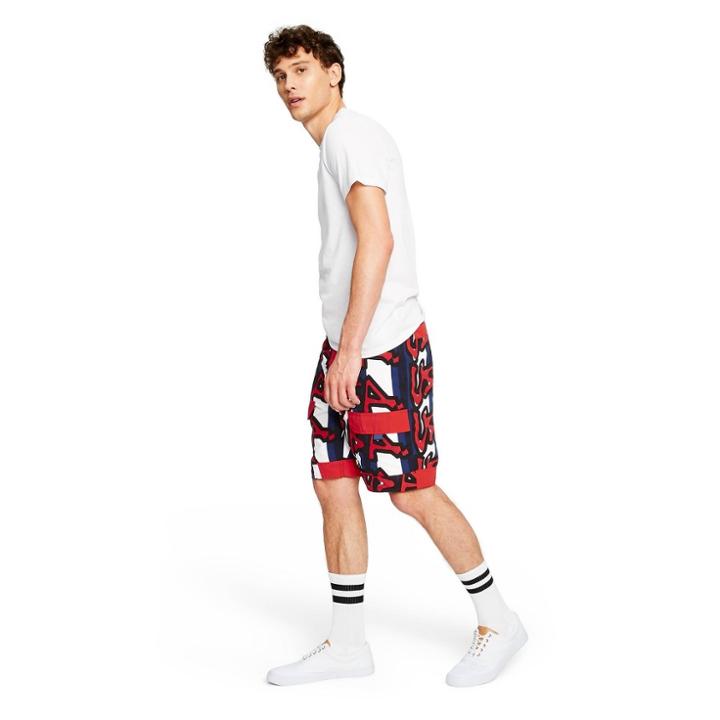 Men's Usa Graffiti Print Swim Shorts - Stephen Sprouse For Target Red/blue 30, Men's, Red Blue