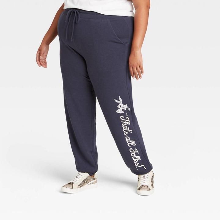 Women's Warner Bros. Plus Size Tom And Jerry Jogger Pants - Navy