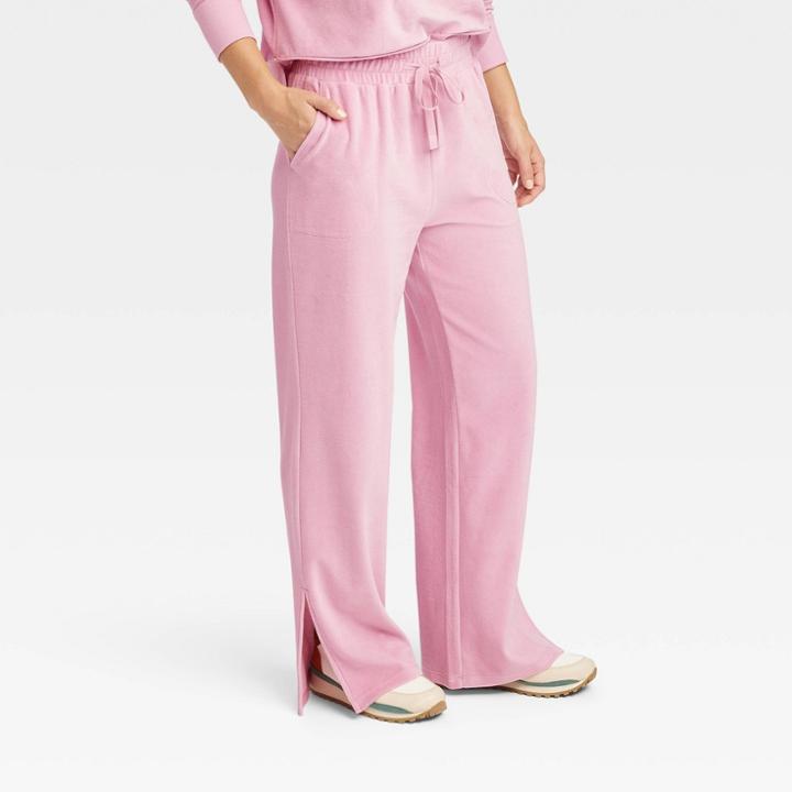 Women's Mid-rise Velour Wide Leg Pants - Joylab