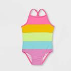 Toddler Girls' Colorblock One Piece Swimsuit - Cat & Jack Pink
