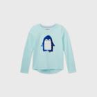 Girls' Long Sleeve Flip Sequin Penguin T-shirt - Cat & Jack