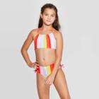 Girls' Let The Sunshine In Bikini Set - Art Class Pink Xs, Girl's, Pink/yellow