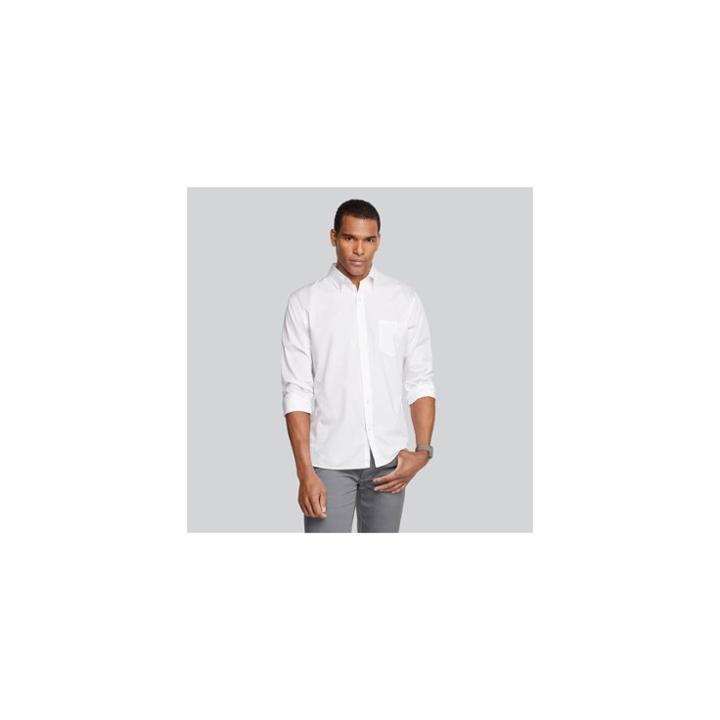 Van Heusen Men's Classic Fit Long Sleeve Button-down Shirt - White