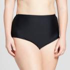Costa Del Sol Women's Plus Size Crochet High Waist Bikini Bottom - Black
