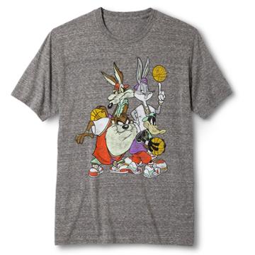 Men's Looney Tunes Basketball T-shirt - Gray