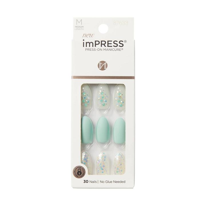Kiss Products Impress Press-on Manicure Medium Almond Fake Nails - Evergreen