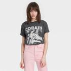 Women's Kurt Cobain Plus Size Short Sleeve Oversized Graphic T-shirt - Charcoal Gray