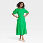 Women's Bishop Elbow Sleeve Tie-back Dress - Who What Wear Dark Green
