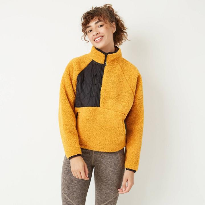 Women's 1/2 Zip Sherpa Jacket - Joylab Gold