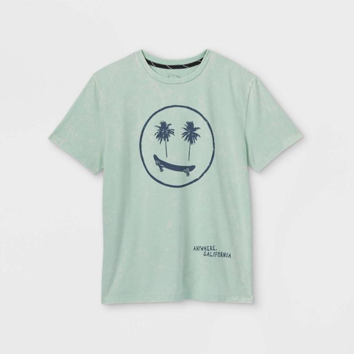 Boys' 'anywhere California Smile' Graphic Short Sleeve T-shirt - Art Class Green