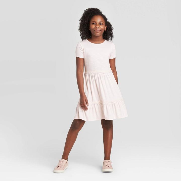 Petitegirls' Short Sleeve Crochet Dress - Art Class Pink S, Girl's,