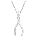 Target 1/20 Ct. T.w. Round White Diamond Prong Set Wishbone Pendant In Sterling Silver (18 Ij-i2-i3), Women's