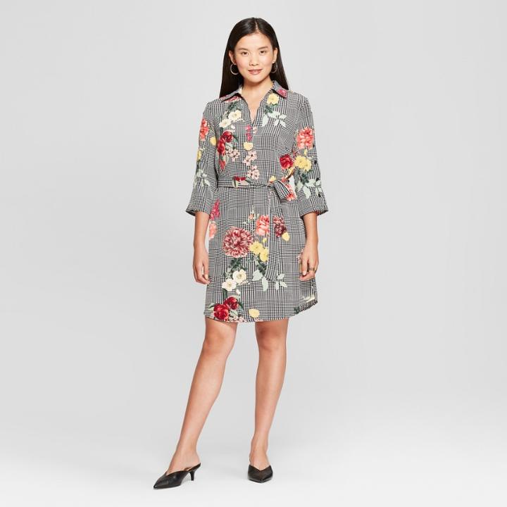 Women's Printed Shirtdress - Spenser Jeremy - Black/white 4,