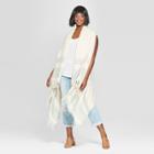 Women's Plus Size Fringe Striped Vest - Universal Thread Green One Size, Size: Osfm