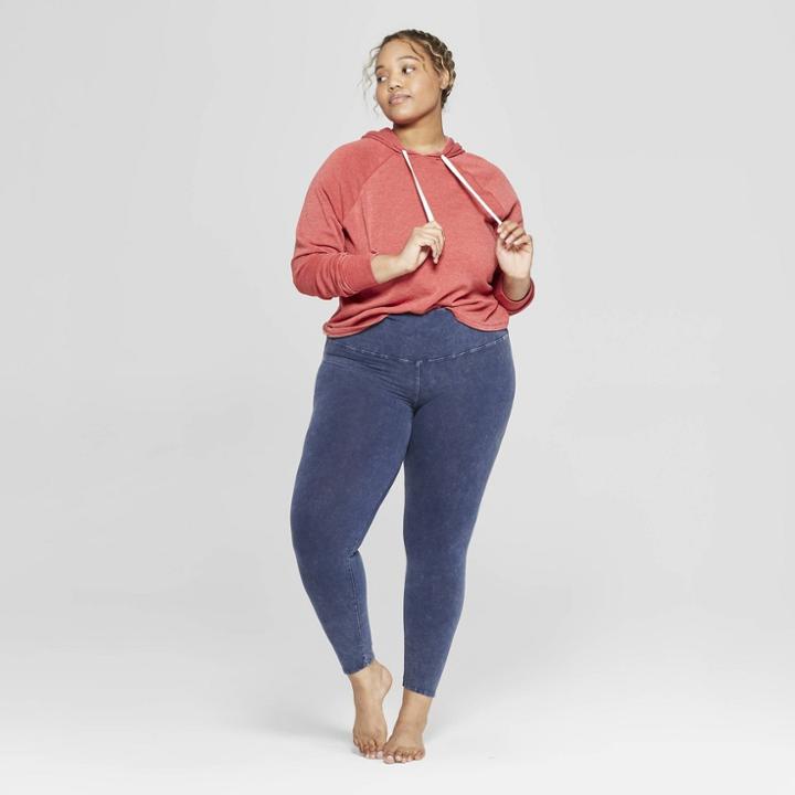 Women's Plus Size Fleece Hooded Lounge Sweatshirt - Colsie Red