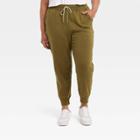 Women's Plus Size High-rise Fleece Jogger Pants - Universal Thread Dark Green