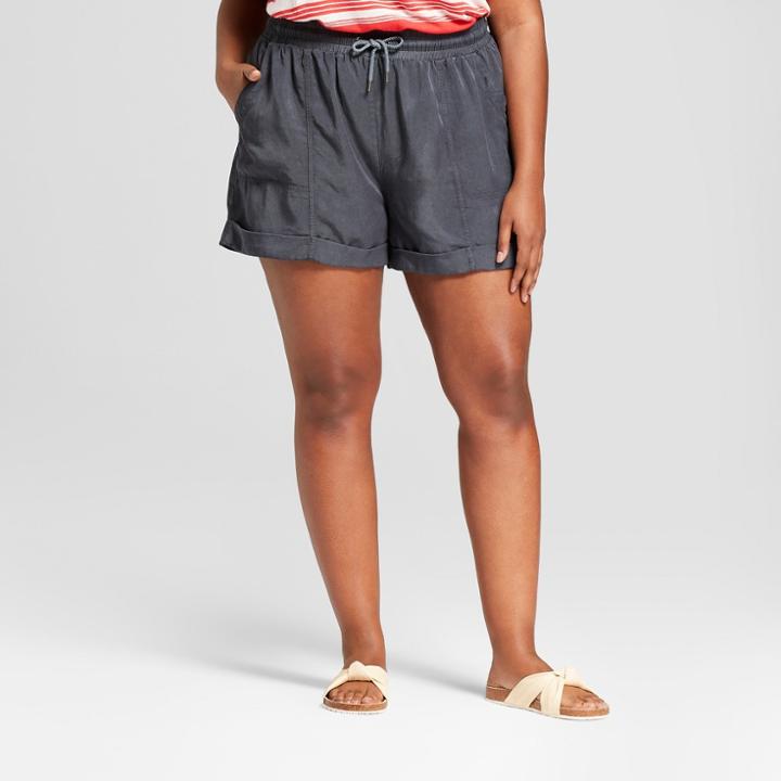 Women's Plus Size Utility Shorts - Universal Thread Gray X