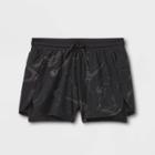 Girls' Double Layered Run Shorts 4.5 - All In Motion Jet Black