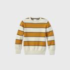 Boys' Holiday Striped Crew Neck Sweater - Cat & Jack Light Gray/yellow