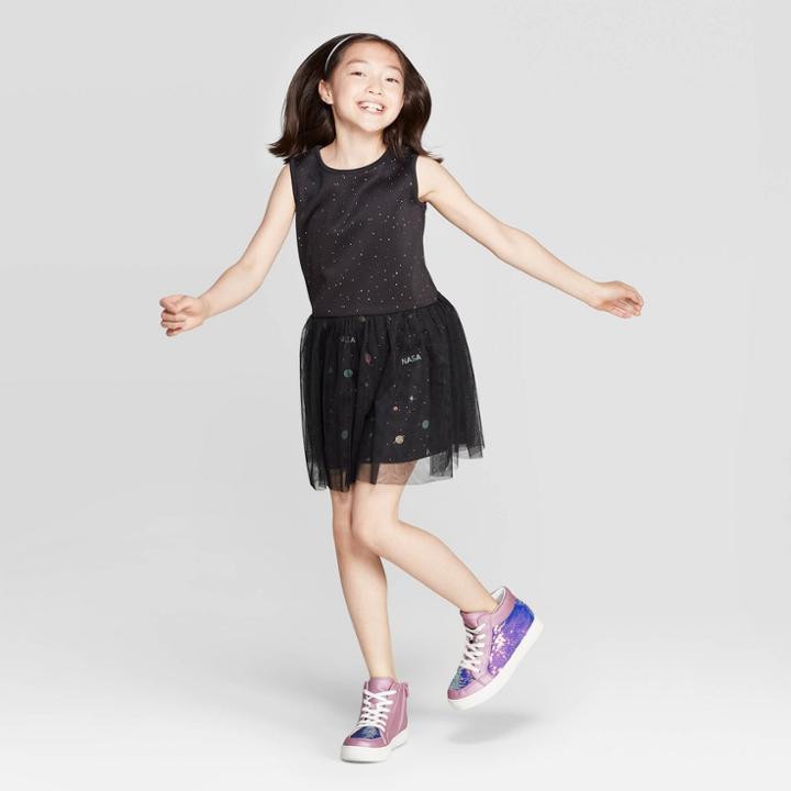 Girls' Nasa Tulle Dress - Black