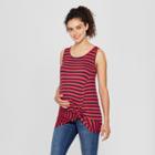 Macherie Maternity Sleeveless Striped Knot Front Top - Ma Cherie Red/navy (red/blue) Xl, Infant Girl's
