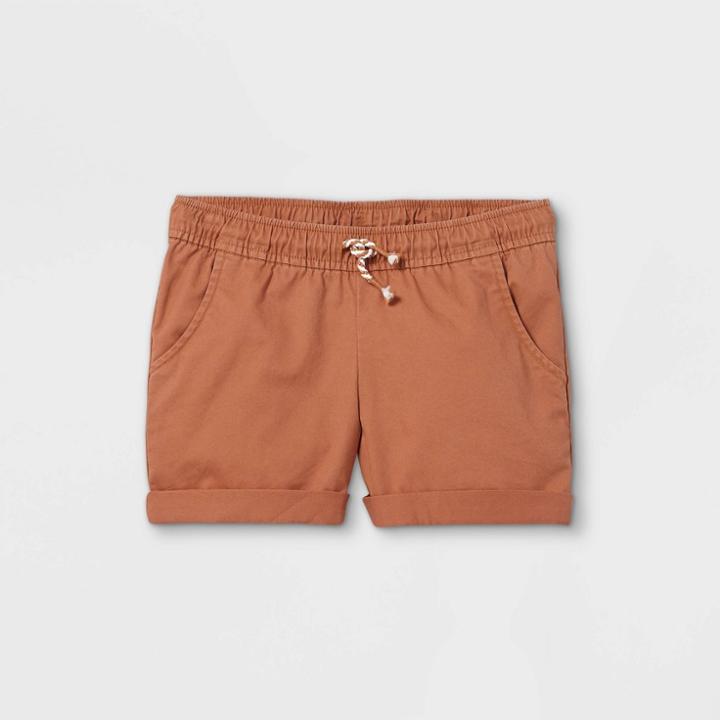 Girls' Rolled Hem Chino Shorts - Cat & Jack Brown