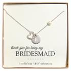 Cathy's Concepts Monogram Bridesmaid Open Heart Charm Party Necklace - B,