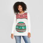 Maternity Jingle Belly Sweater - Ugly Christmas Sweater - Green Xl, Women's, White