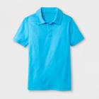Boys' Adaptive Short Sleeve Polo Shirt - Cat & Jack Blue