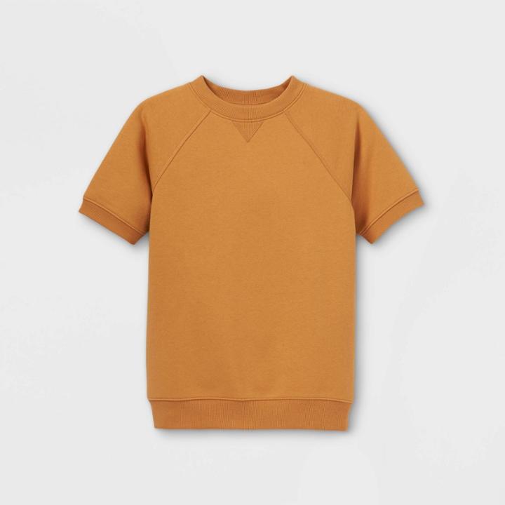 Kids' Short Sleeve Pullover Sweatshirt - Cat & Jack Brown