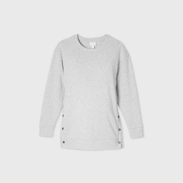 Maternity Snap Side Sweatshirt - Isabel Maternity By Ingrid & Isabel Gray