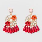 Target Sugarfix By Baublebar Mixed Media Floral Drop Earrings - Red, Girl's