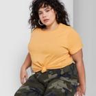 Women's Plus Size Short Sleeve Crewneck Relaxed T-shirt - Wild Fable Peach 1x, Women's, Size:
