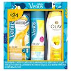 Venus Comfortglide + Olay Women's Holiday Gift Set - Includes Razor, 2 Cartridges & 13.5 Fl Oz Body Wash