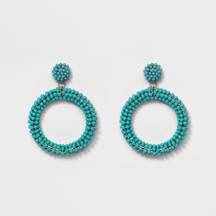 Sugarfix By Baublebar Beaded Hoop Earrings - Blue, Girl's,