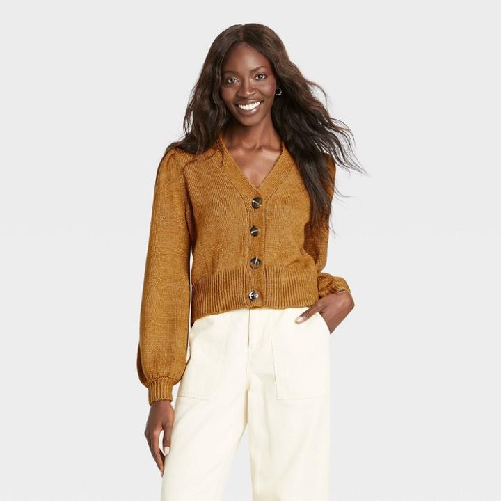 Women's Shruken Cardigan - Who What Wear Brown