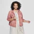 Women's Plus Size Freeborn Denim Jacket - Universal Thread Pink X