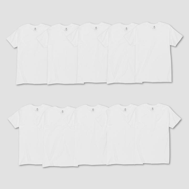Hanes Men's Short Sleeve Comfort Soft White Crew Neck T-shirt Super Value 10pk - White