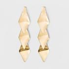 Layered Marquis Shape Disc Linear Earrings - A New Day Gold